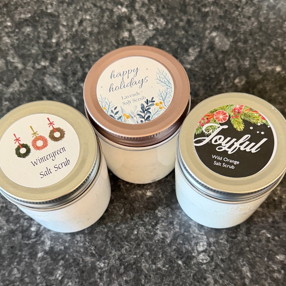 Holiday Scented Salt Scrub Trio - Wintergreen, Lavender,‎ Wild Orange